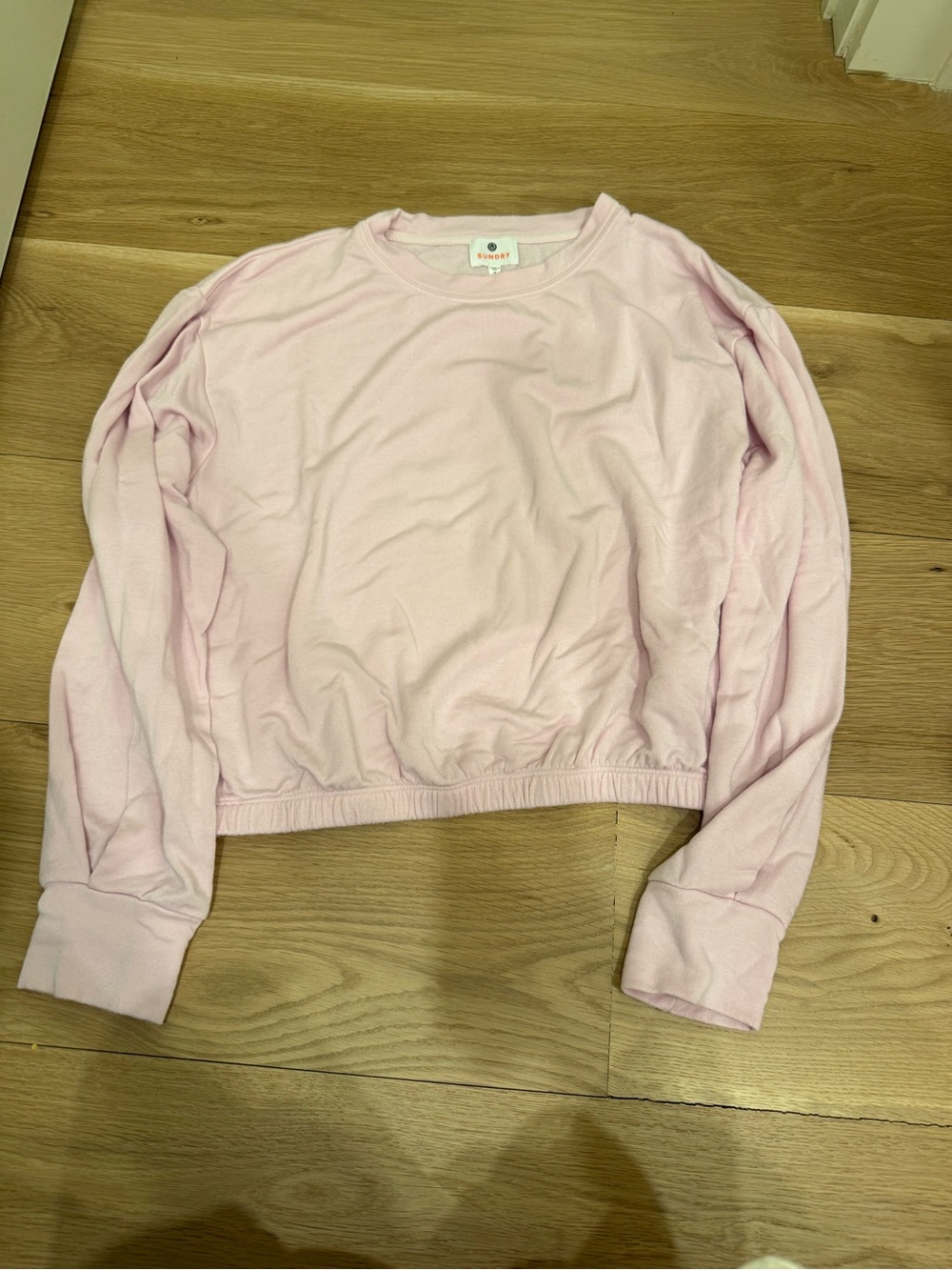 Sundry sz 2 pink long sleeve cropped sweatshirt shirt